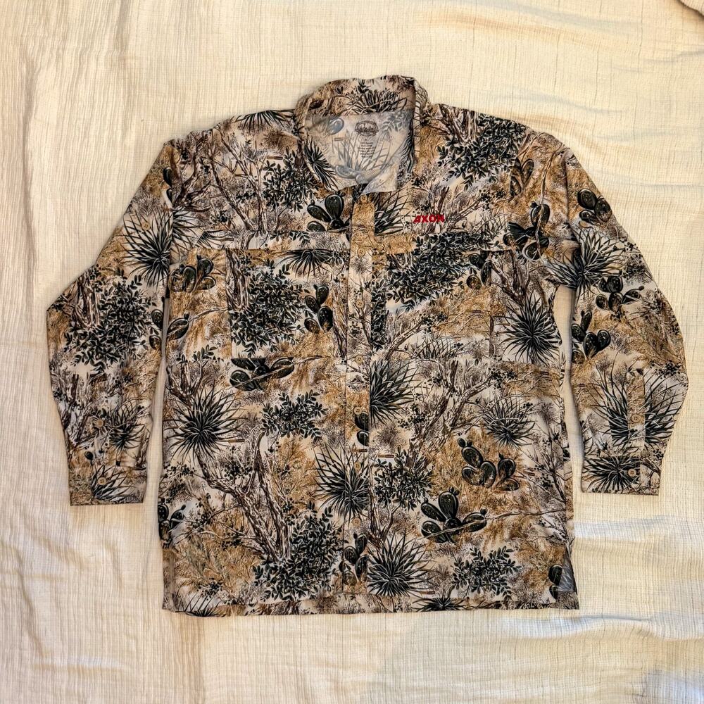 GameGuard Desert Camo Long Sleeve Button Up Shirt Men's Sz XL Hunting